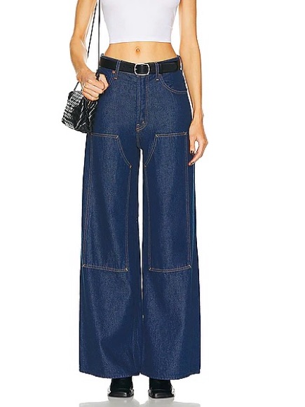 Nwt Mother Snacks! Denim The Bee's Knees Double Dip Skimp Jeans Wide Leg 27”